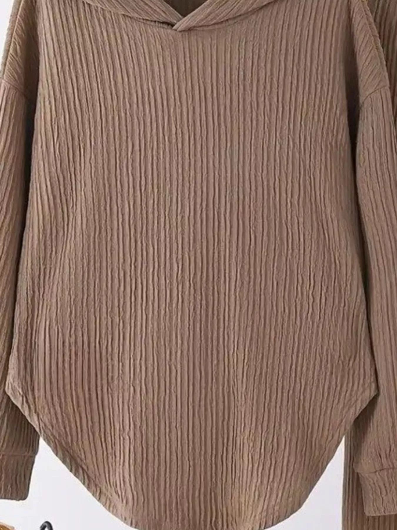 Sarah Express Women's Textured Long Sleeve Hoodie and Pants Set