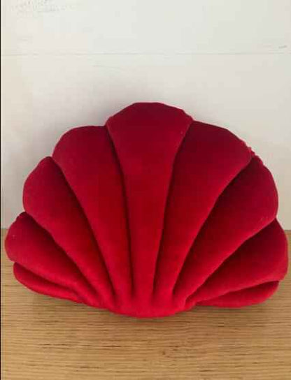 Sarah Express Shell Pillow Cushion - Plush Decorative Throw Pillow for Sofa Bed Home Decor Big red
