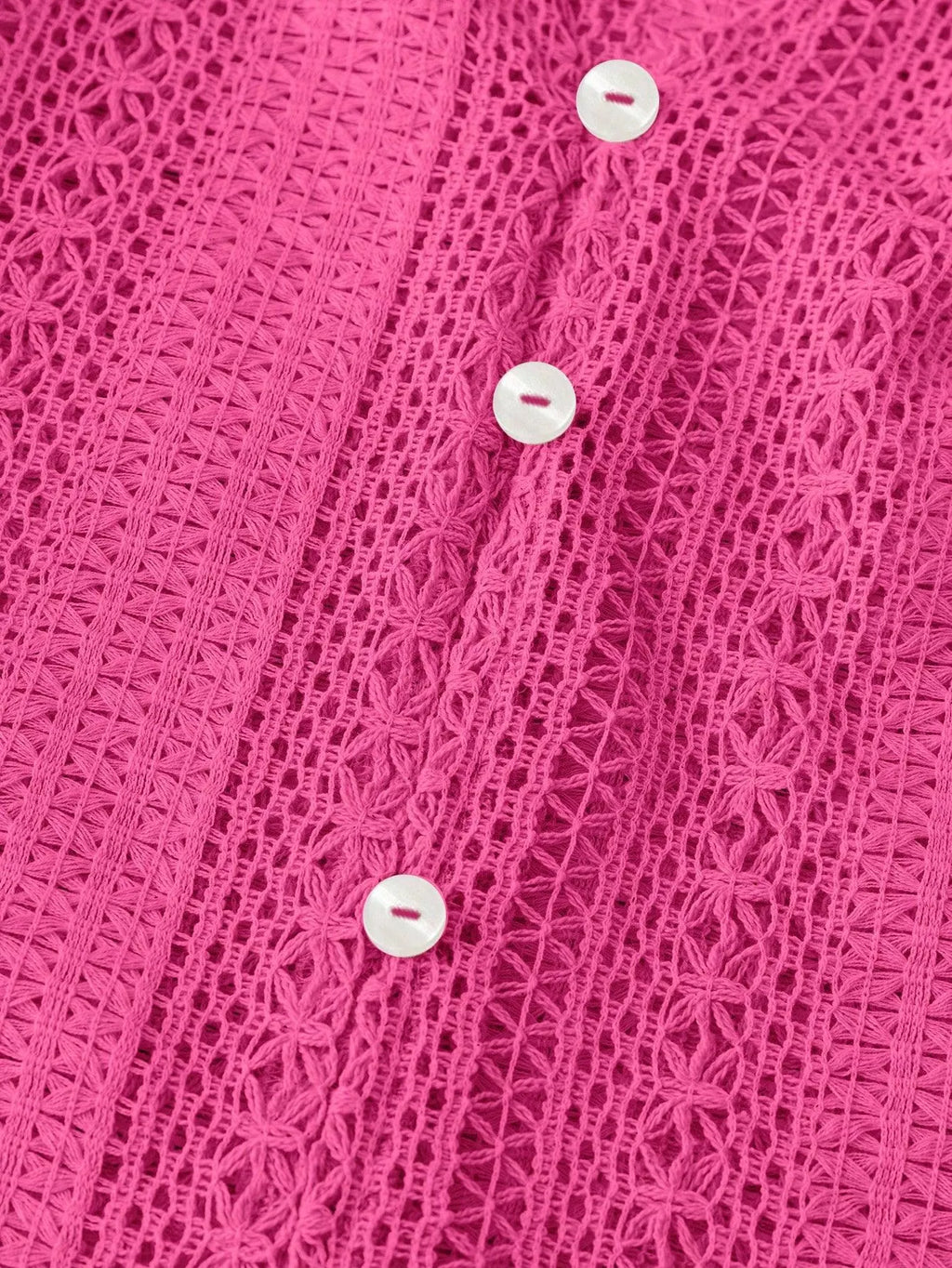 Sarah Express Women's Lace Notched Long Sleeve Shirt - Elegant Button-Up Blouse