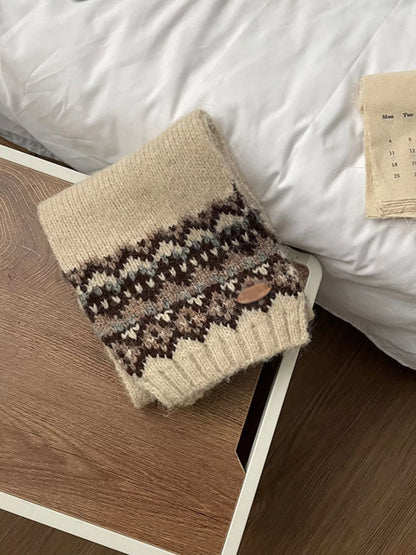 Sarah Express Women's Nordic Pattern Knitted Winter Scarf