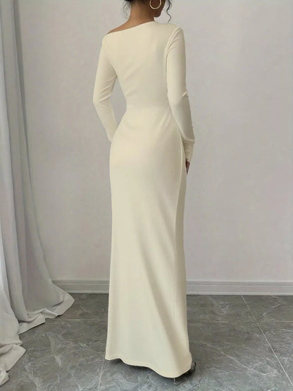 Sarah Express Women's Floral Print One Shoulder Maxi Dress