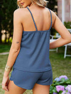 Sarah Express Women's Waffle Knit Cami and Shorts Set