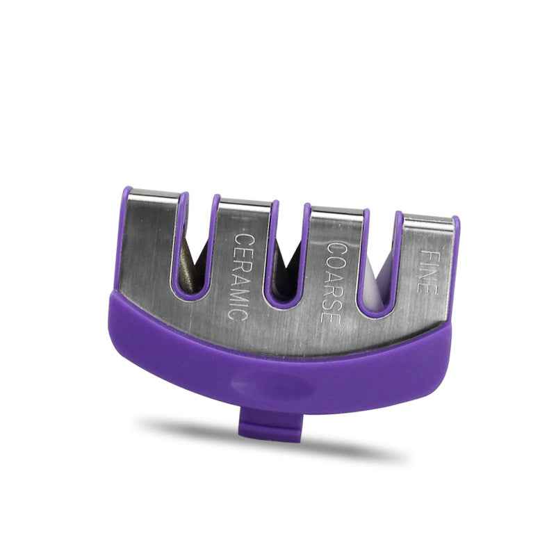 Sarah Express Premium Diamond Tungsten Steel Knife Sharpener - Professional Kitchen Blade Sharpening Tool Purple