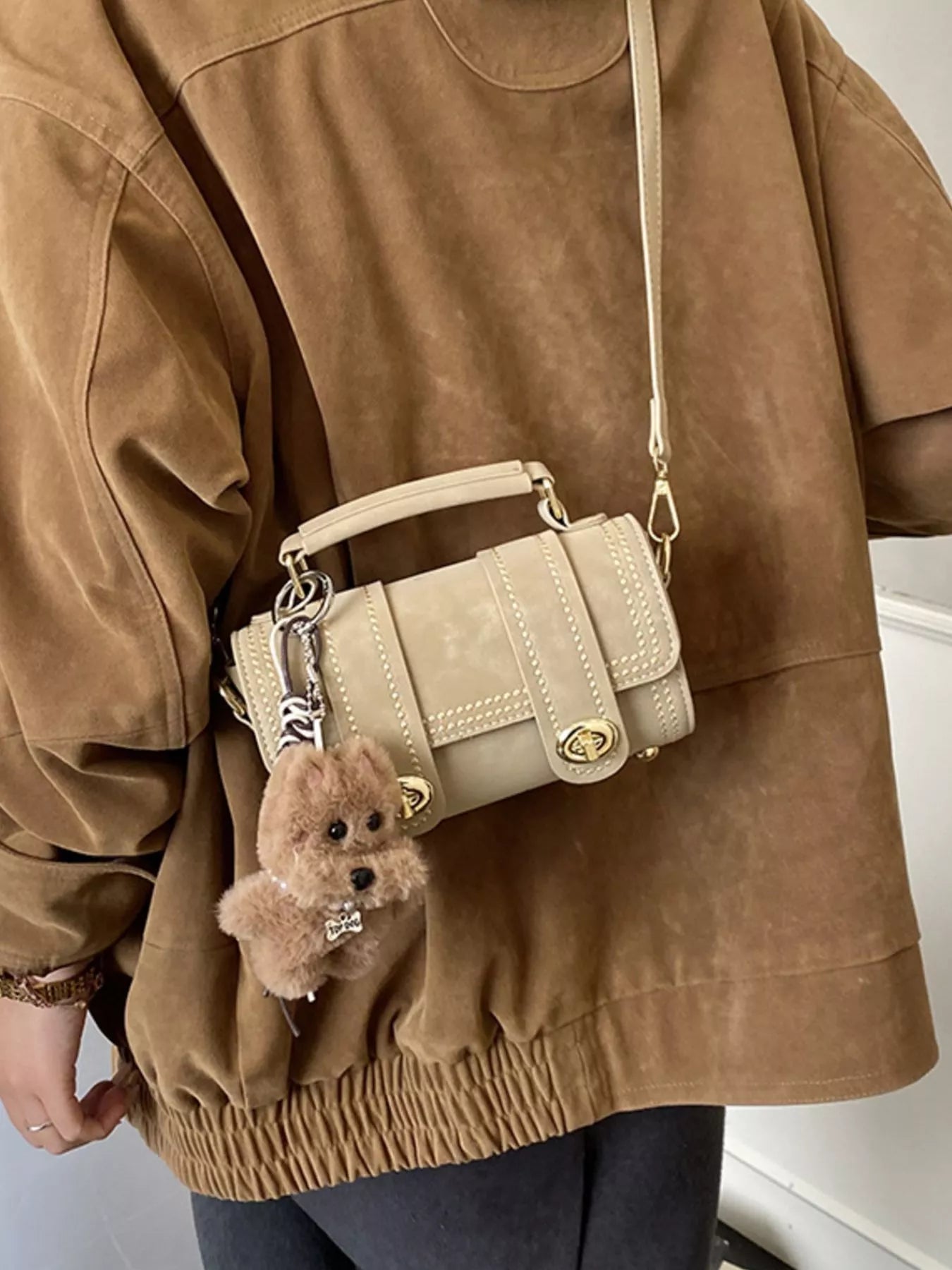 Sarah Express Women's Mini Barrel Crossbody Bag PU Leather