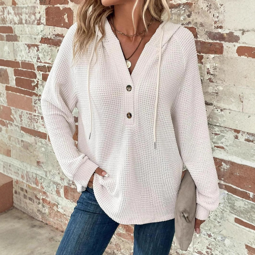 Sarah Express Women's V-Neck Long Sleeve Pullover Sweater Loose Fit Casual