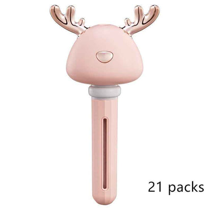 Sarah Express Donut Mini Humidifier USB Car Air Freshener - Portable Aromatherapy Diffuser Pink elk 21packs