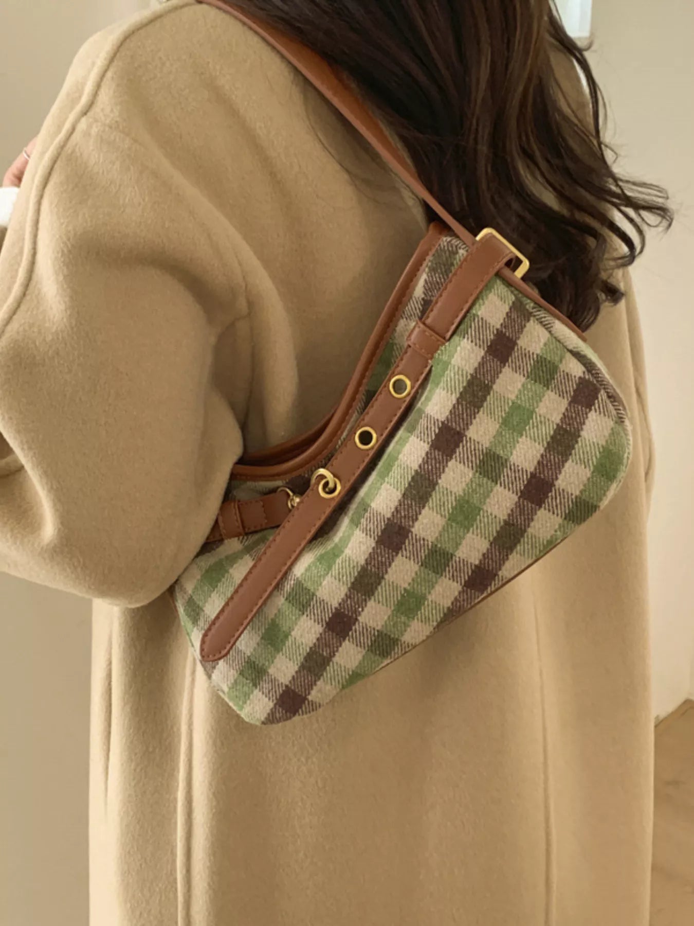 Sarah Express Women's Plaid Pattern Shoulder Bag