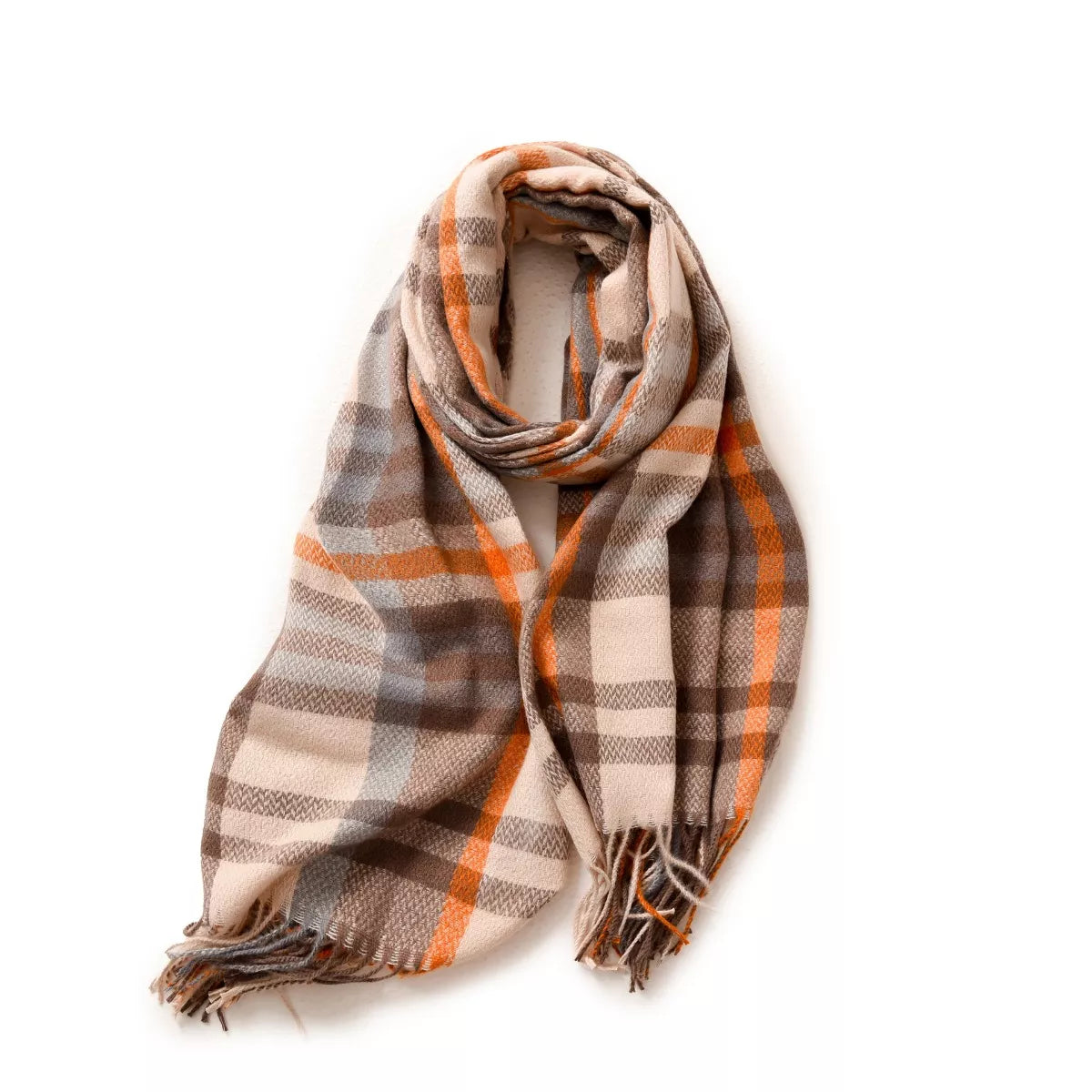 Sarah Express Women's Warm Plaid Fringe Scarf Style E One Size