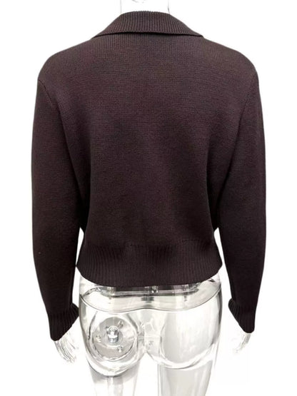 Sarah Express Women's Double-Breasted Knit Cardigan