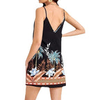 Sarah Express Women's Tropical Camouflage Print Mid Waist Dress