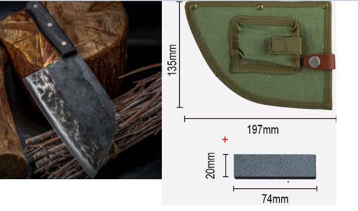 Sarah Express Premium Hand-Forged Stainless Steel Chef's Cleaver - Professional Kitchen Knife Knife stone Sheath