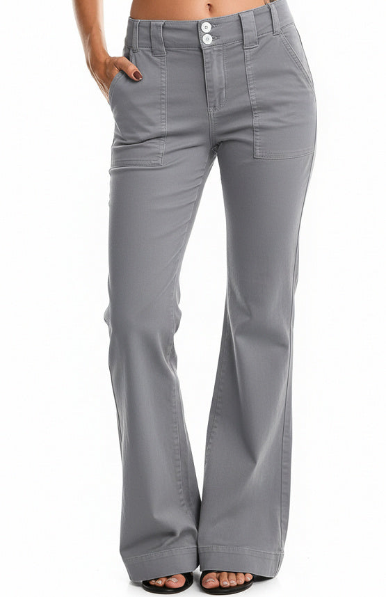 Sarah Express Lightweight Bootcut Athletic Pants Zipper Pocket Workout Leggings