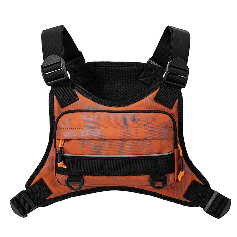 Sarah Express Men's Functional Vest Bag with Multi-Pockets | Sports & Outdoor Travel Pack Orange Peel Below 20L