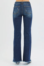 Sarah Express Women’s Plus Size Tummy Control Mid Rise Flare Jeans
