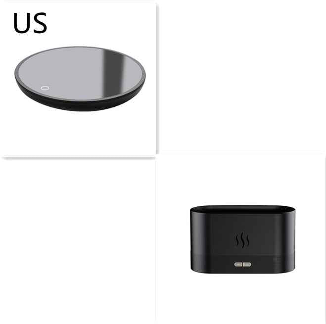 Sarah Express Flame Effect Aroma Diffuser Humidifier with LED Light - Ultrasonic Essential Oil Diffuser for Home Office Spa Yoga Black Set US