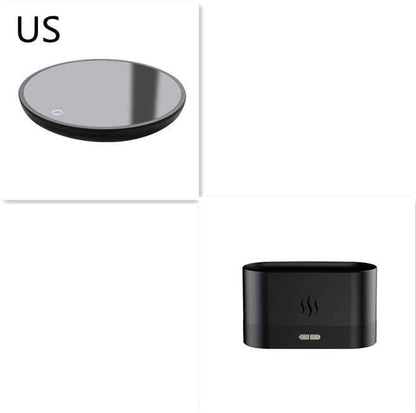 Sarah Express Flame Effect Aroma Diffuser Humidifier with LED Light - Ultrasonic Essential Oil Diffuser for Home Office Spa Yoga Black Set US