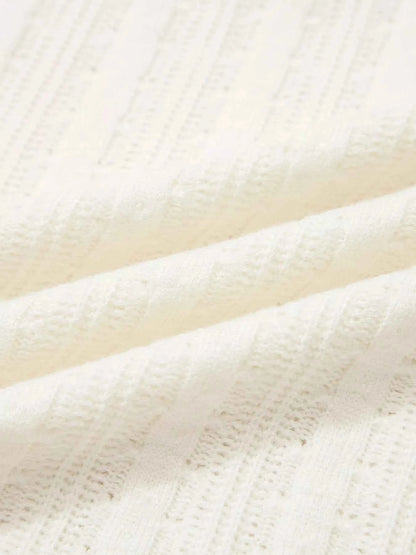 Sarah Express Women's Textured Button V-Neck Henley Tee - Casual Short Sleeve Top