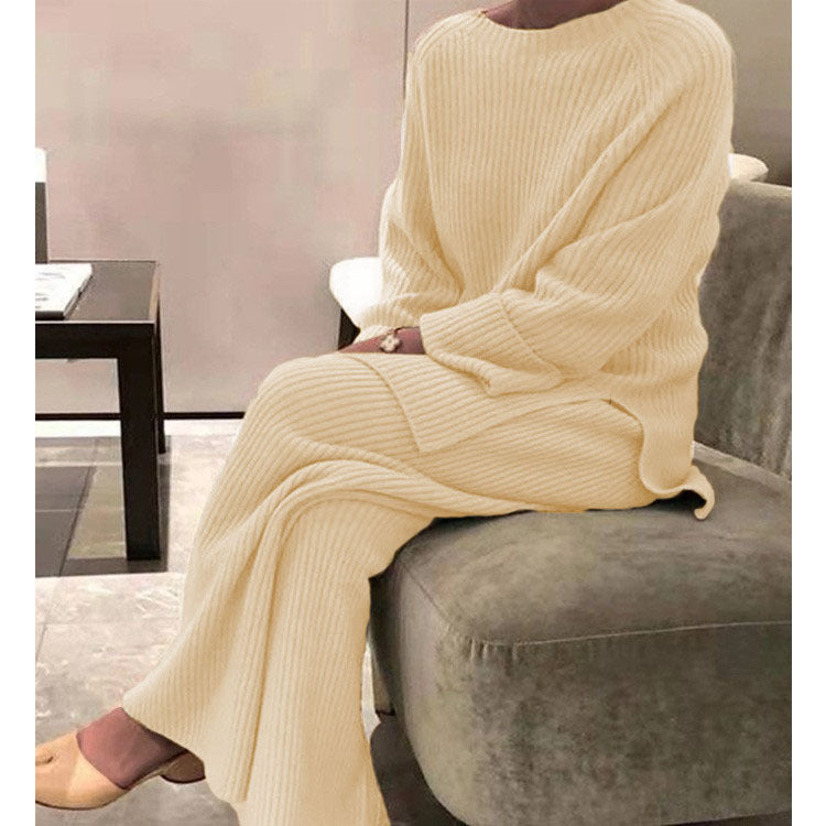 Sarah Express Women's Knit Sweater Two Piece Matching Set Long Sleeve Top Pants