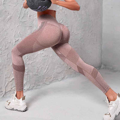 Sarah Express Women's High Waist Seamless Yoga Pants - Butt Lifting Workout Leggings for Gym & Fitness