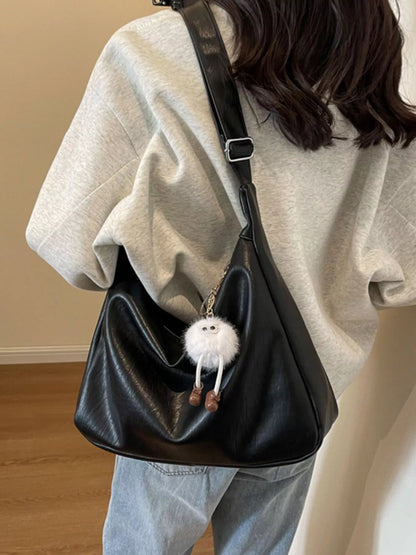 Sarah Express Women's Leather Adjustable Strap Crossbody Bag Black ONESIZE