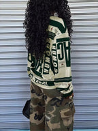 Sarah Express Women's Printed Drop Shoulder Long Sleeve T-Shirt - Oversized Fit