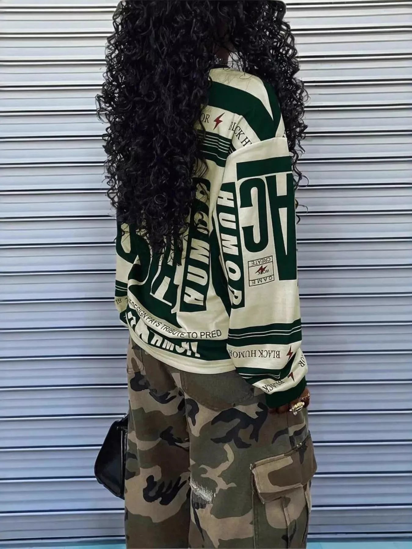 Sarah Express Women's Printed Drop Shoulder Long Sleeve T-Shirt - Oversized Fit