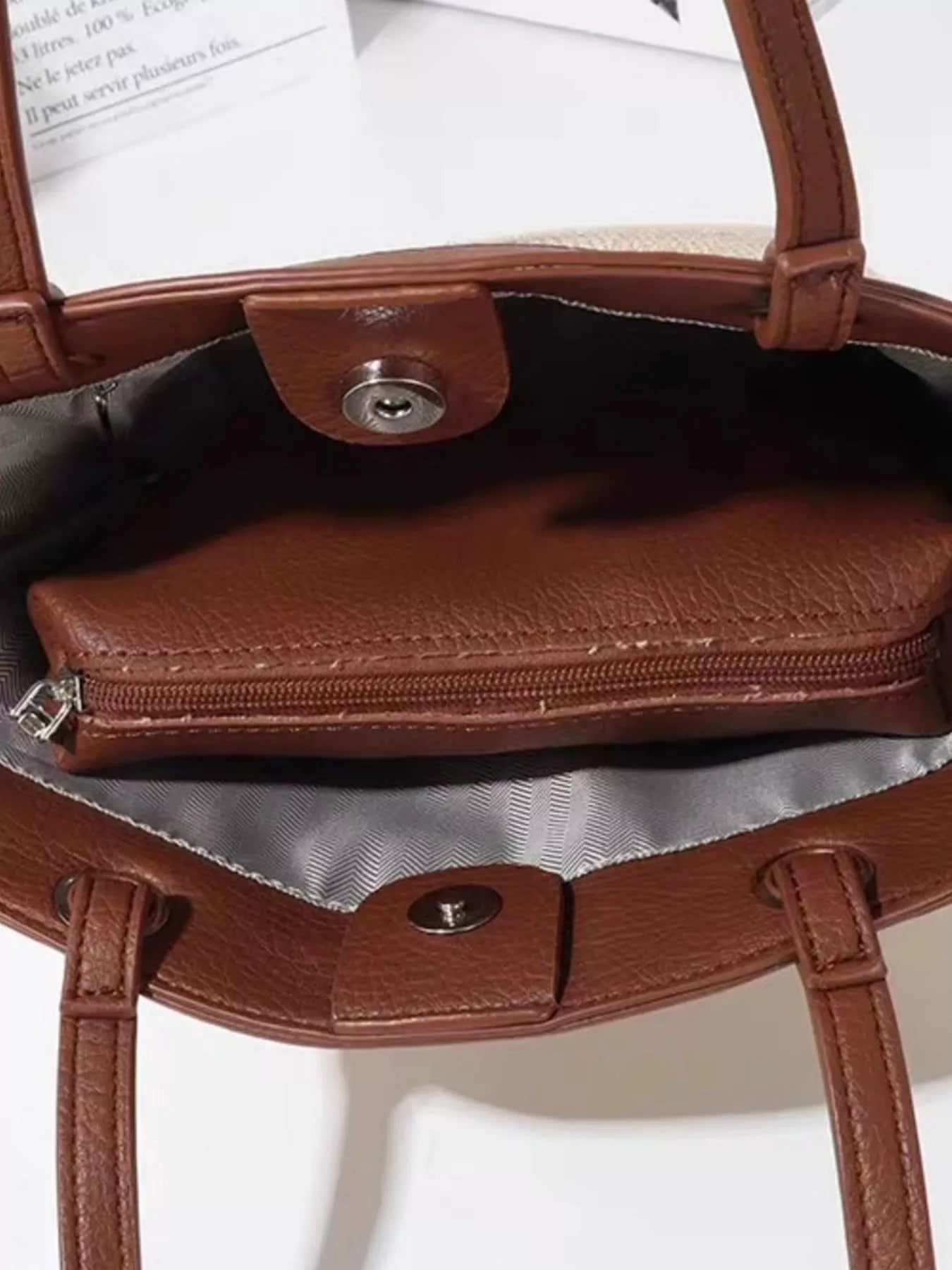 Sarah Express Women's Contrast Trim Straw Shoulder Bag