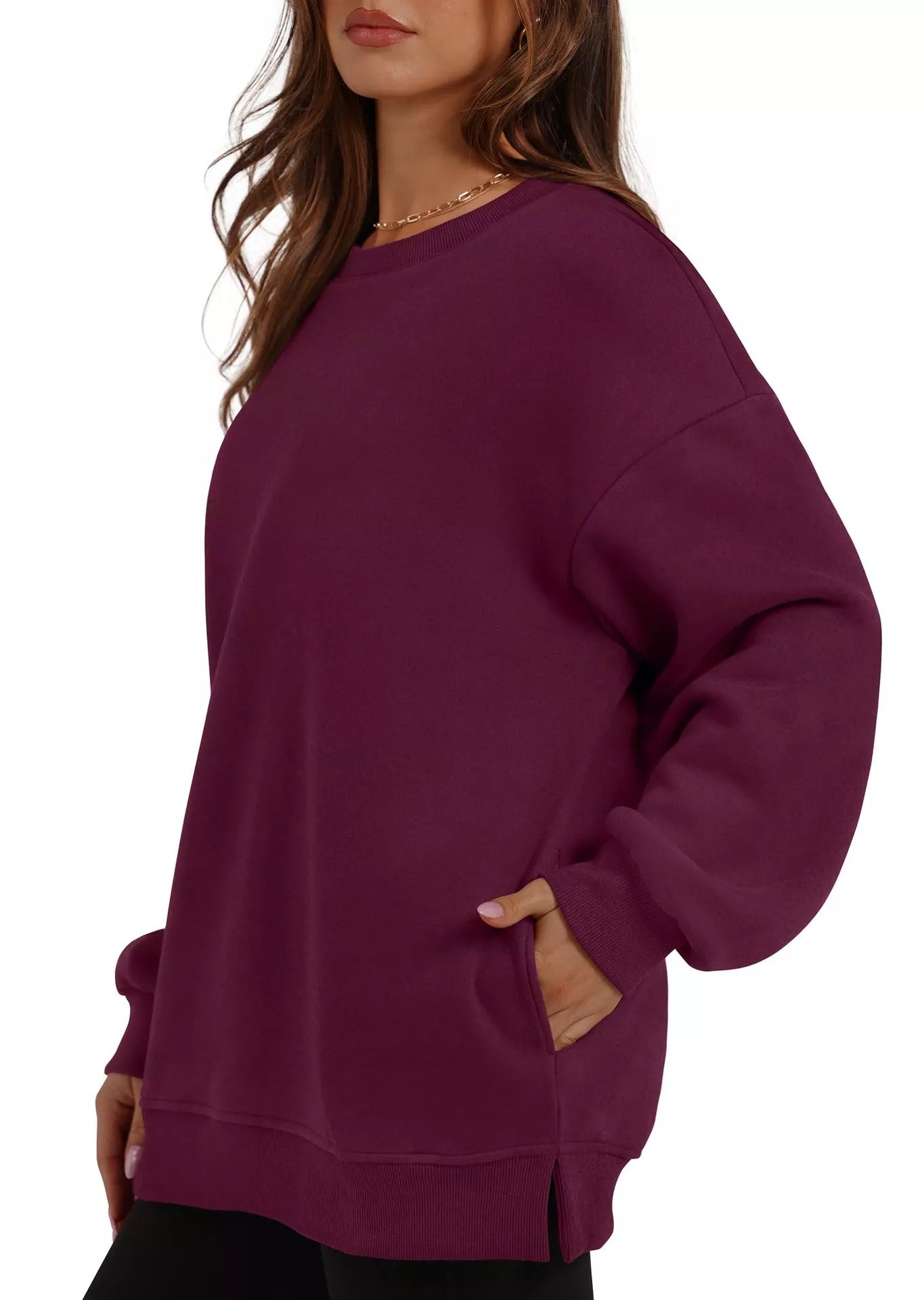 Sarah Express Women's Casual Solid Color Long Sleeve Sweatshirt