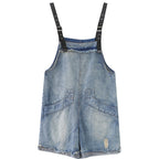 Sarah Express Women's Denim Overalls with Adjustable Suspenders Casual Jumpsuit Romper