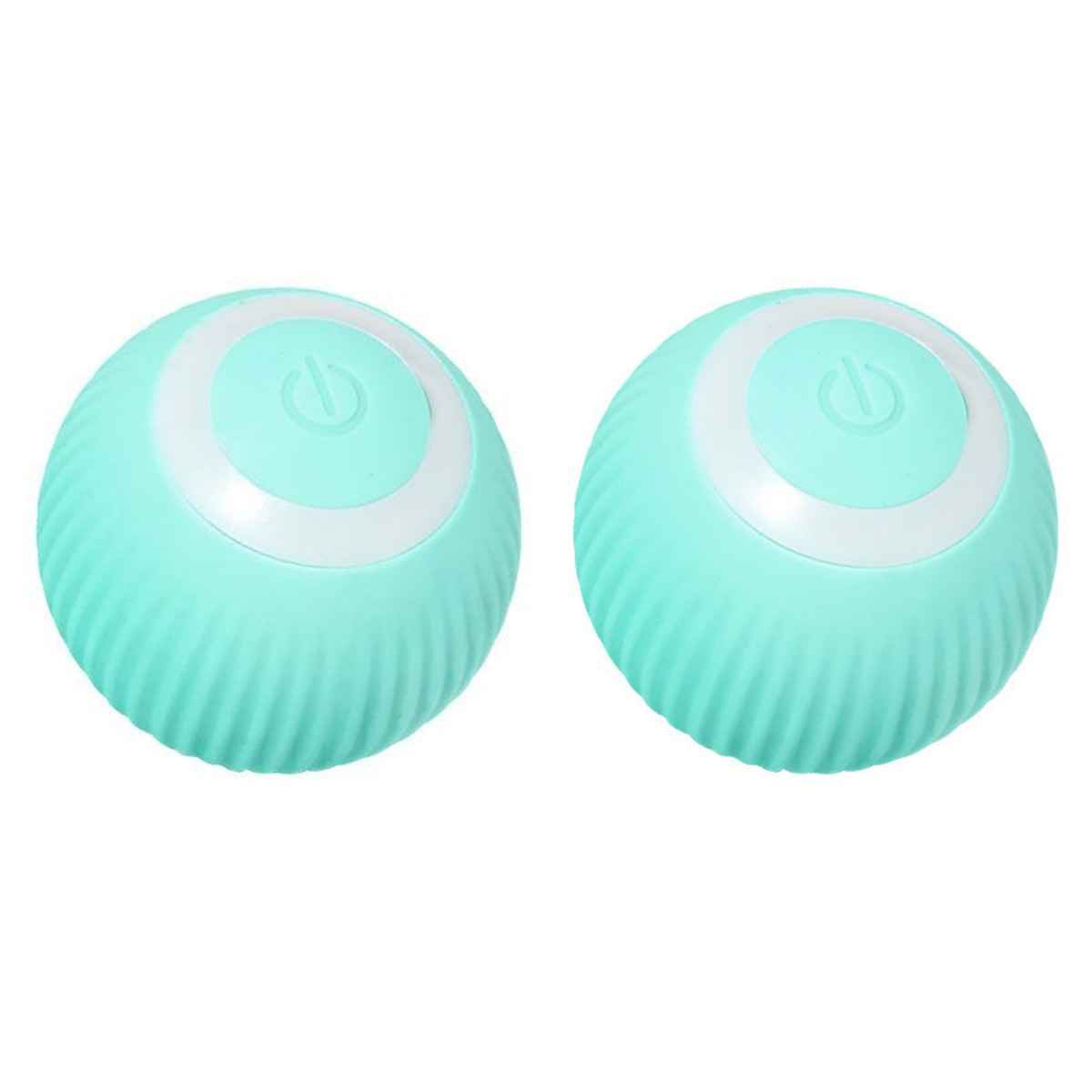 Sarah Express Smart Auto-Rolling Cat Toy Ball - Interactive Self-Rotating Pet Toy for Cats & Kittens 2pcs in Green USB