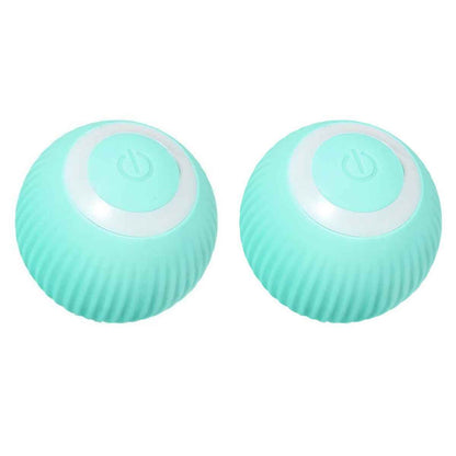 Sarah Express Smart Auto-Rolling Cat Toy Ball - Interactive Self-Rotating Pet Toy for Cats & Kittens 2pcs in Green USB