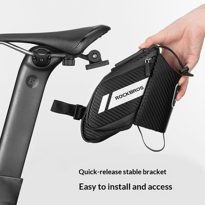 Sarah Express Bicycle Rear Bag – 1.5L Carbon-Look PU Bike Seat Bag for Mountain & Road Cycling