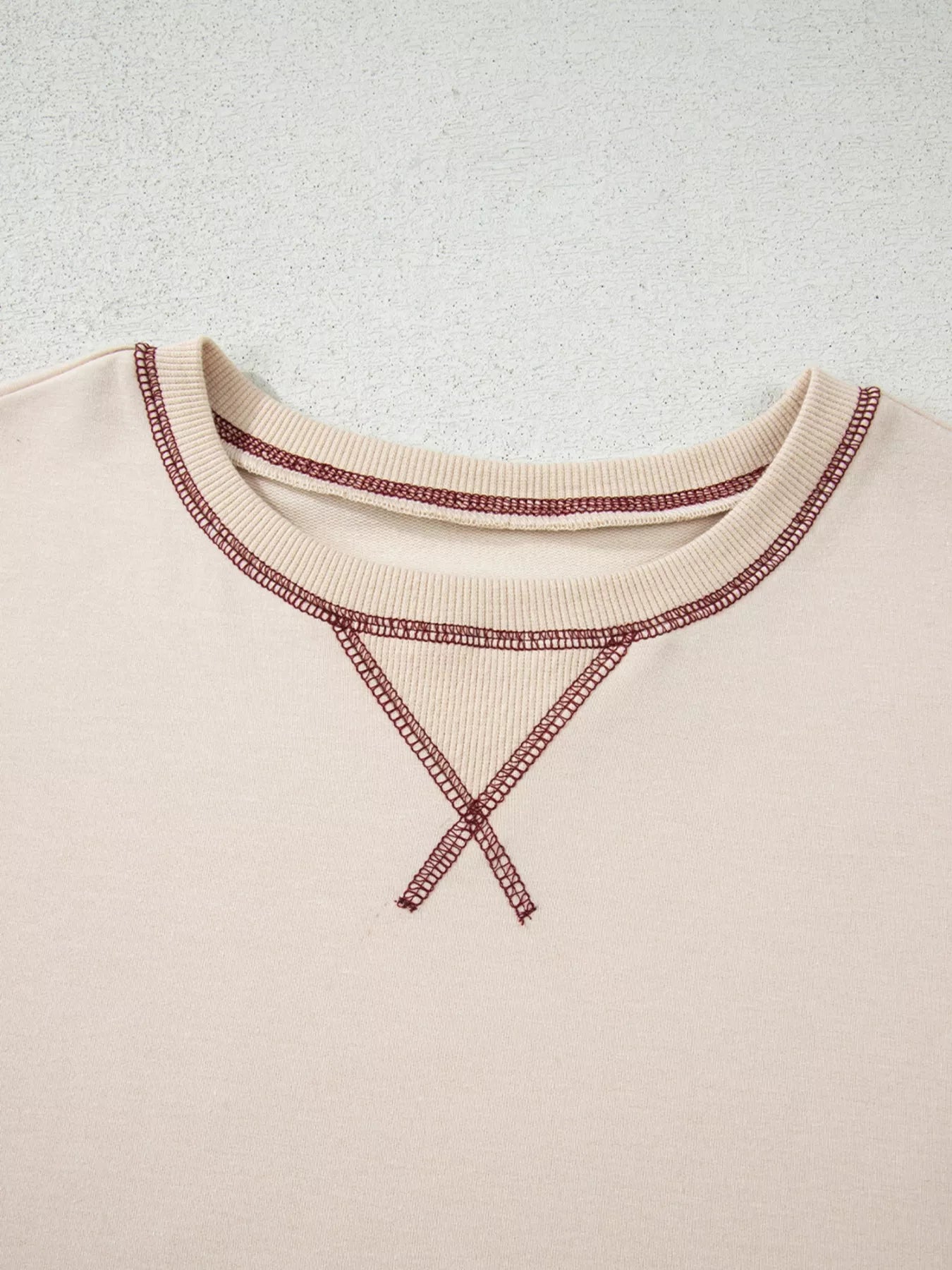 Sarah Express Women's Stripe Sleeve Patchwork Casual Sweatshirt