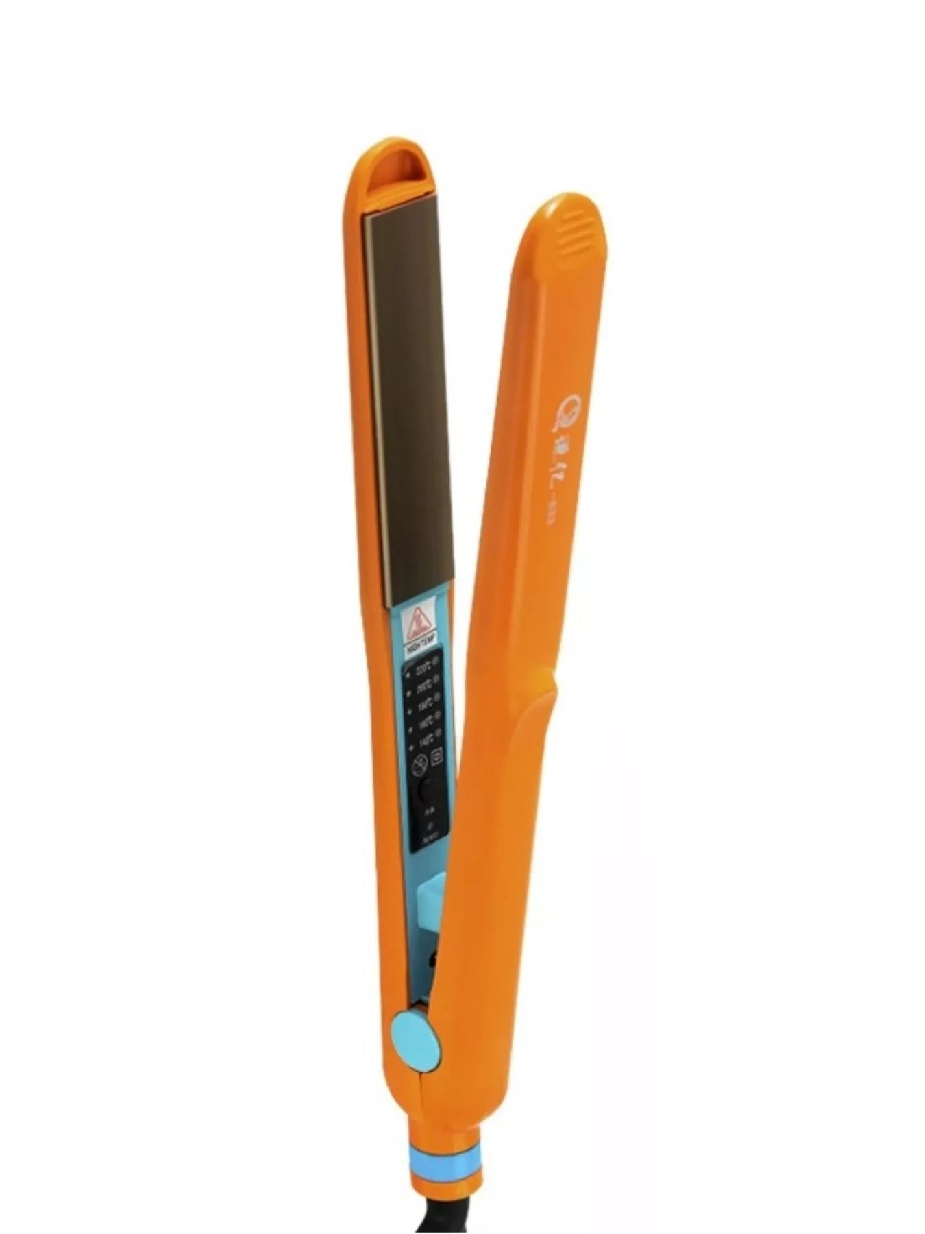 Sarah Express Adjustable Temperature Hair Straightener 2-in-1 Curling Iron Multi-Speed Styling Tool Orange Tablet Clip