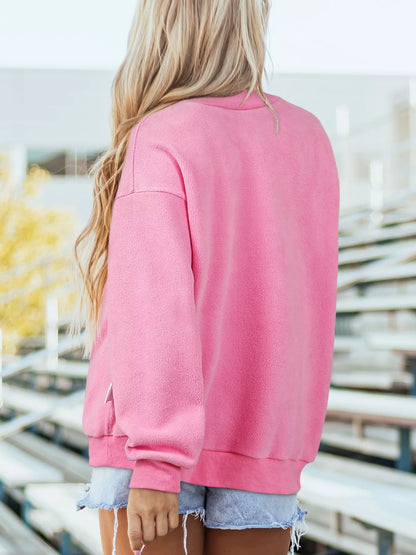 Sarah Express Women's Casual Solid Color Mock Neck Sweatshirt