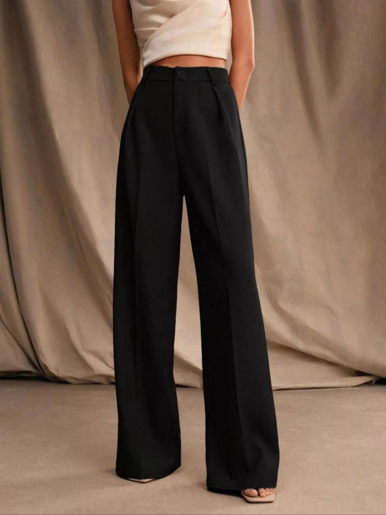 Sarah Express Women's High-Waisted Wide-Leg Pants