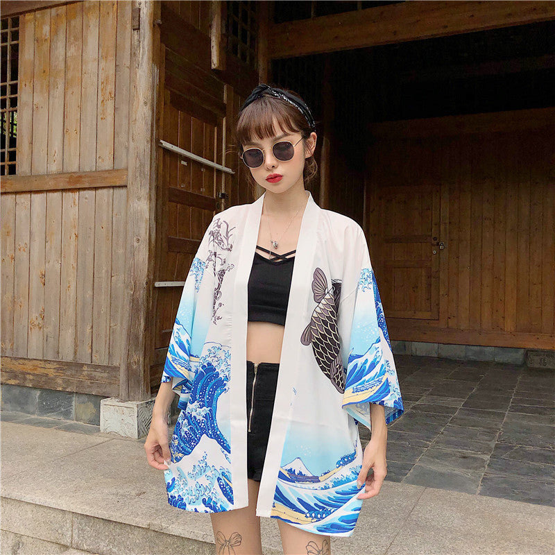 Sarah Express Women's Lightweight Sun Protection Shirt Stand Collar 3/4 Sleeve Summer Jacket