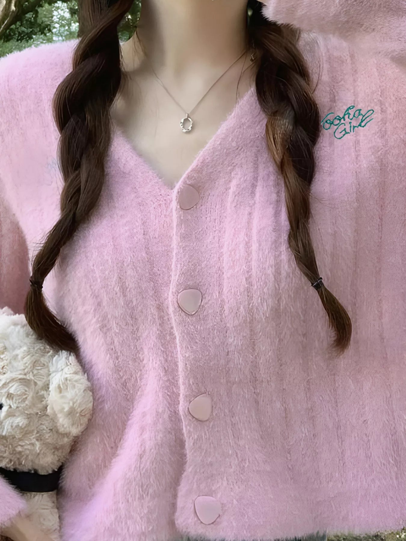 Sarah Express Women's Button Up Ribbed Knit Cardigan Pink One Size