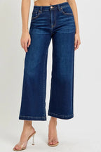 Sarah Express Women’s High Rise Cropped Wide Leg Jeans Casual
