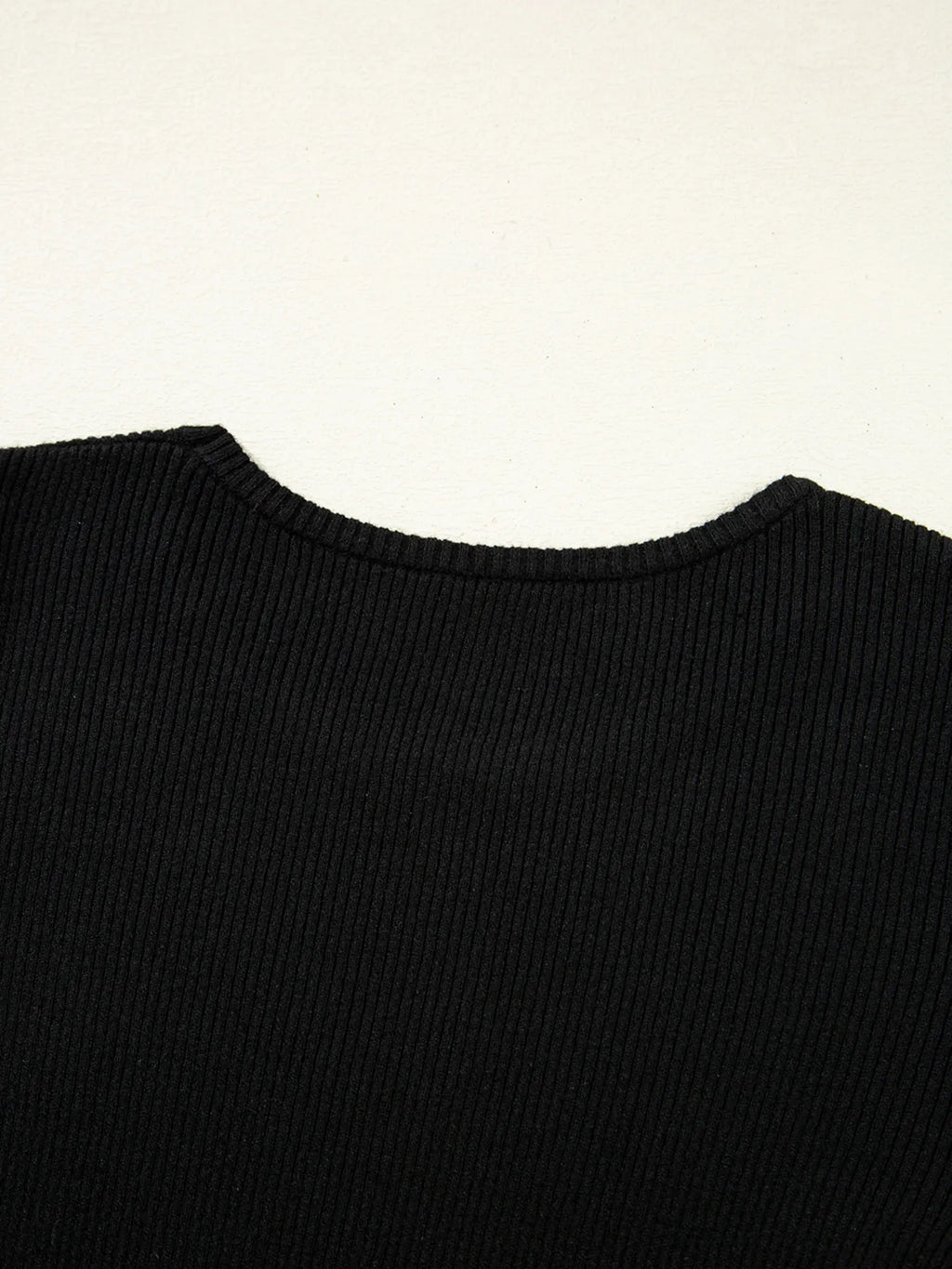 Sarah Express Women's Ribbed Knit Cold Shoulder Sweater