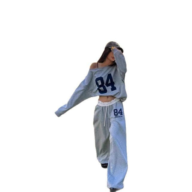 Sarah Express Women's 2-Piece Sweater Pants Set Casual Printed Lounge Outfit
