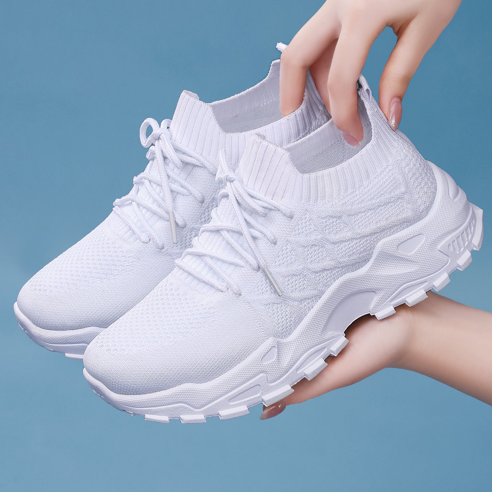 Sarah Express Women's Height Increasing Sneakers - Padded Comfort Dad Shoes with Mesh Lining