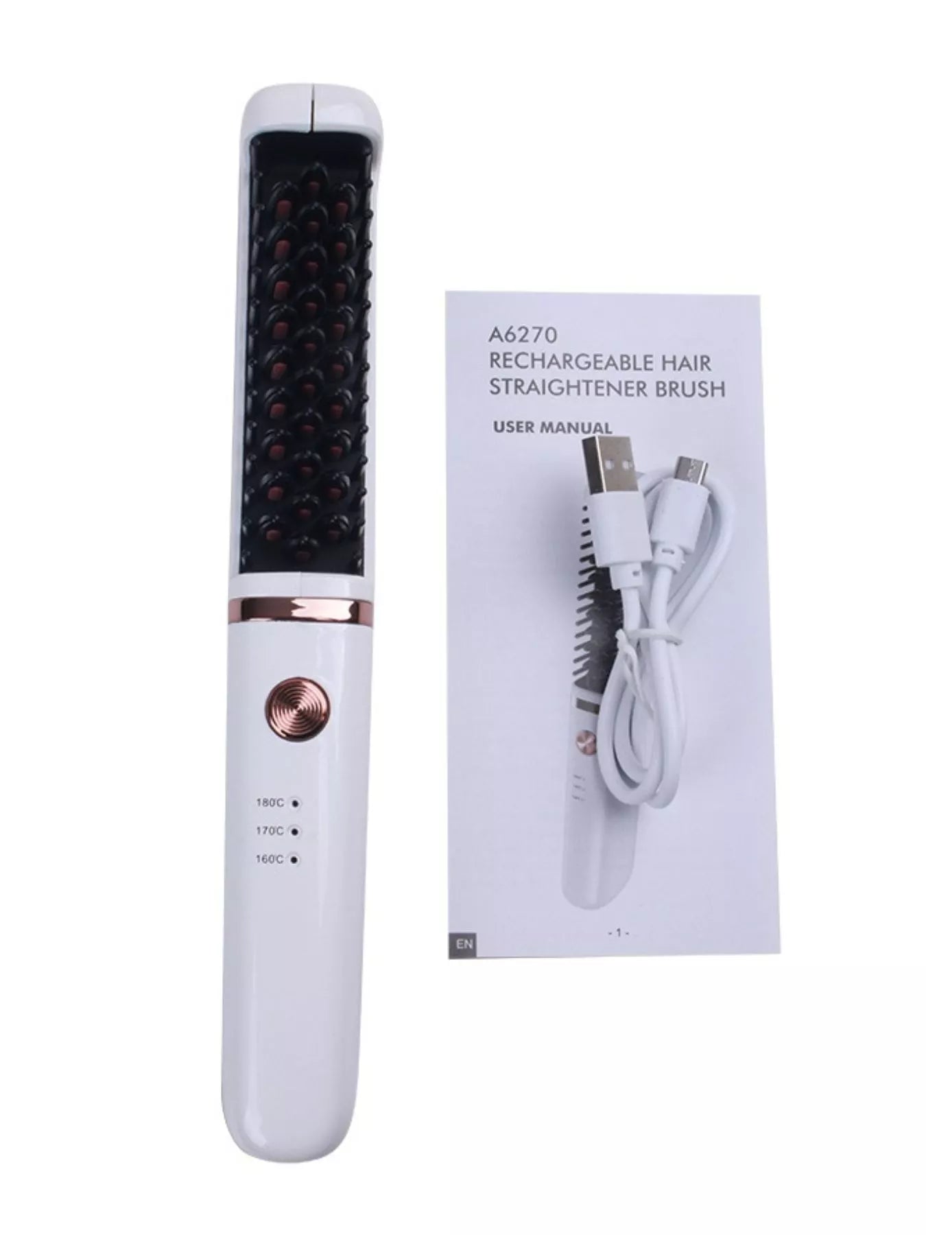 Sarah Express 2-in-1 Heated Straightening Comb - Portable Hair Straightener & Curler