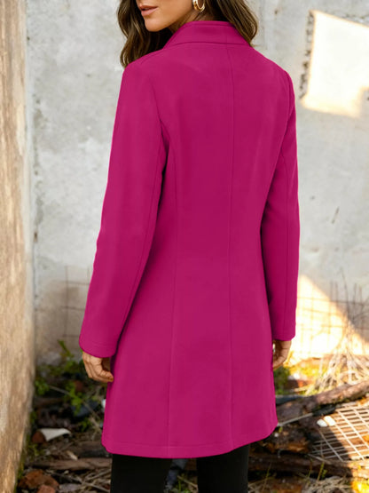 Sarah Express Women's Longline Button-Down Shirt Jacket with Pockets