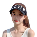 Sarah Express Women's Letter Print Sun Visor Adjustable Topless Hat UV Protection
