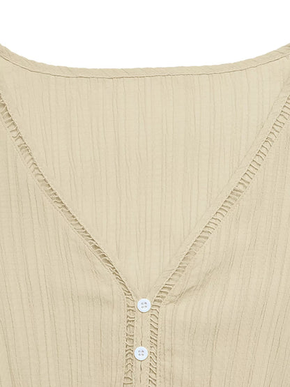 Sarah Express Women's Tiered V-Neck Long Sleeve Dress - Buttoned Midi Dress with Tie Detail