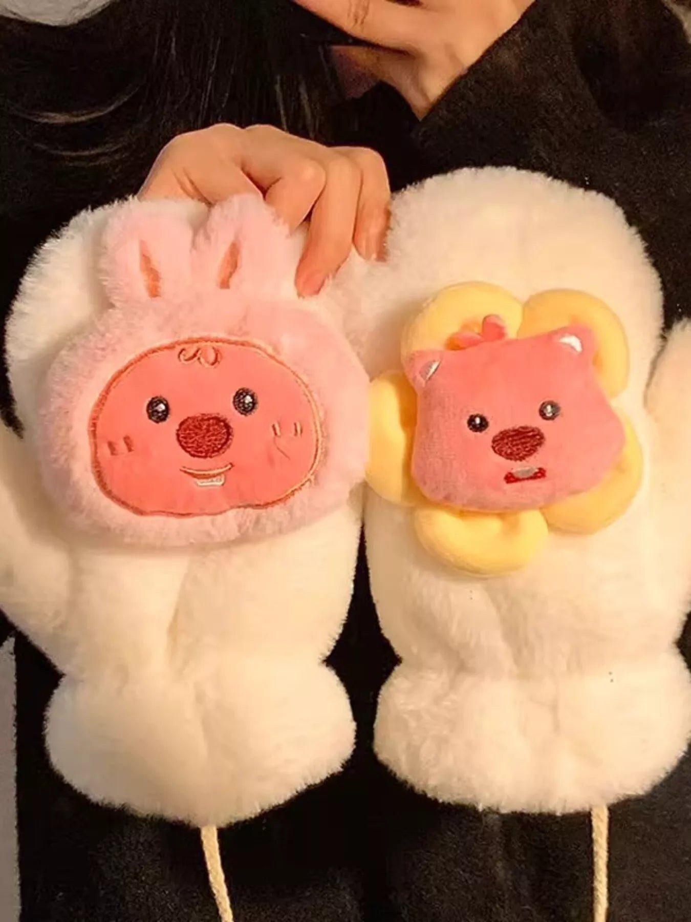 Sarah Express Women's Cartoon Plush Warm Winter Gloves