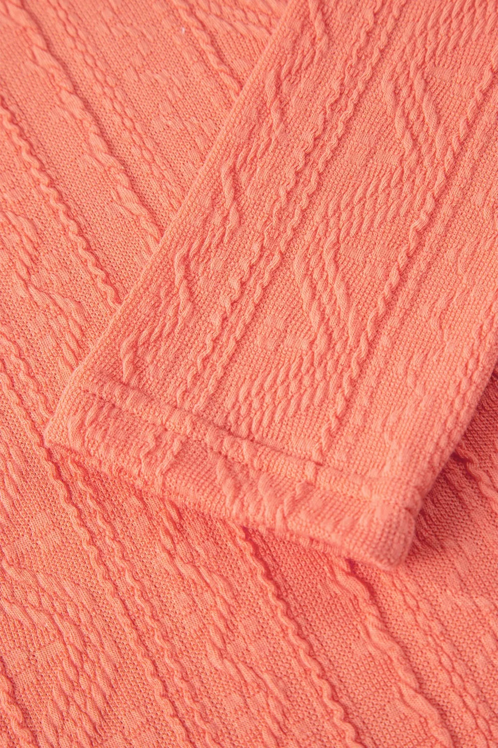 Sarah Express Women's Crochet Floral V-Neck Textured Top and Pants Two-Piece Set