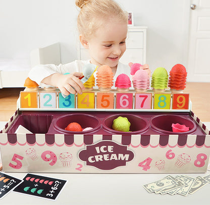 Ice Cream Shop Pretend Play Set - Educational Math & Role Play Toy for Kids