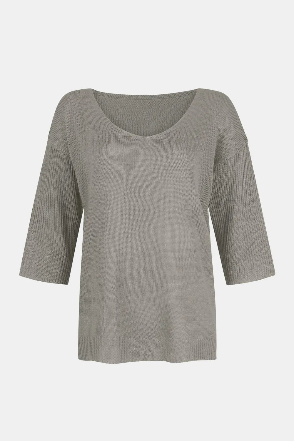 Sarah Express Women's V-Neck Three-Quarter Sleeve Knit Top